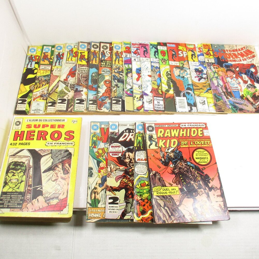 16 L'Étonnant Spider-man French Comics 5 Super Heros, 1 Jumbo 1970's - 80's